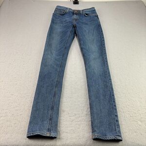Nudie Jeans Mens 28x32 (27x31) Blue Pipe Led‎ Skinny Fit Stretch Denim